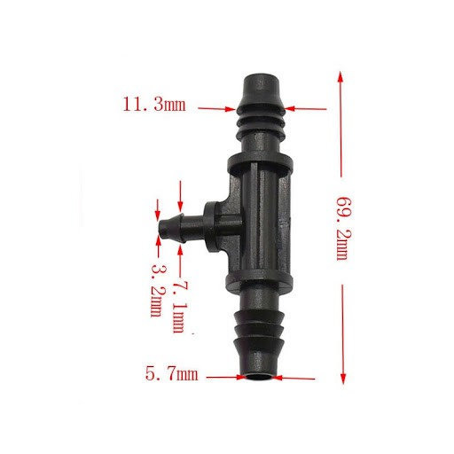 10 Tê Thu Ống Tưới 10mm Sang Ống 6mm