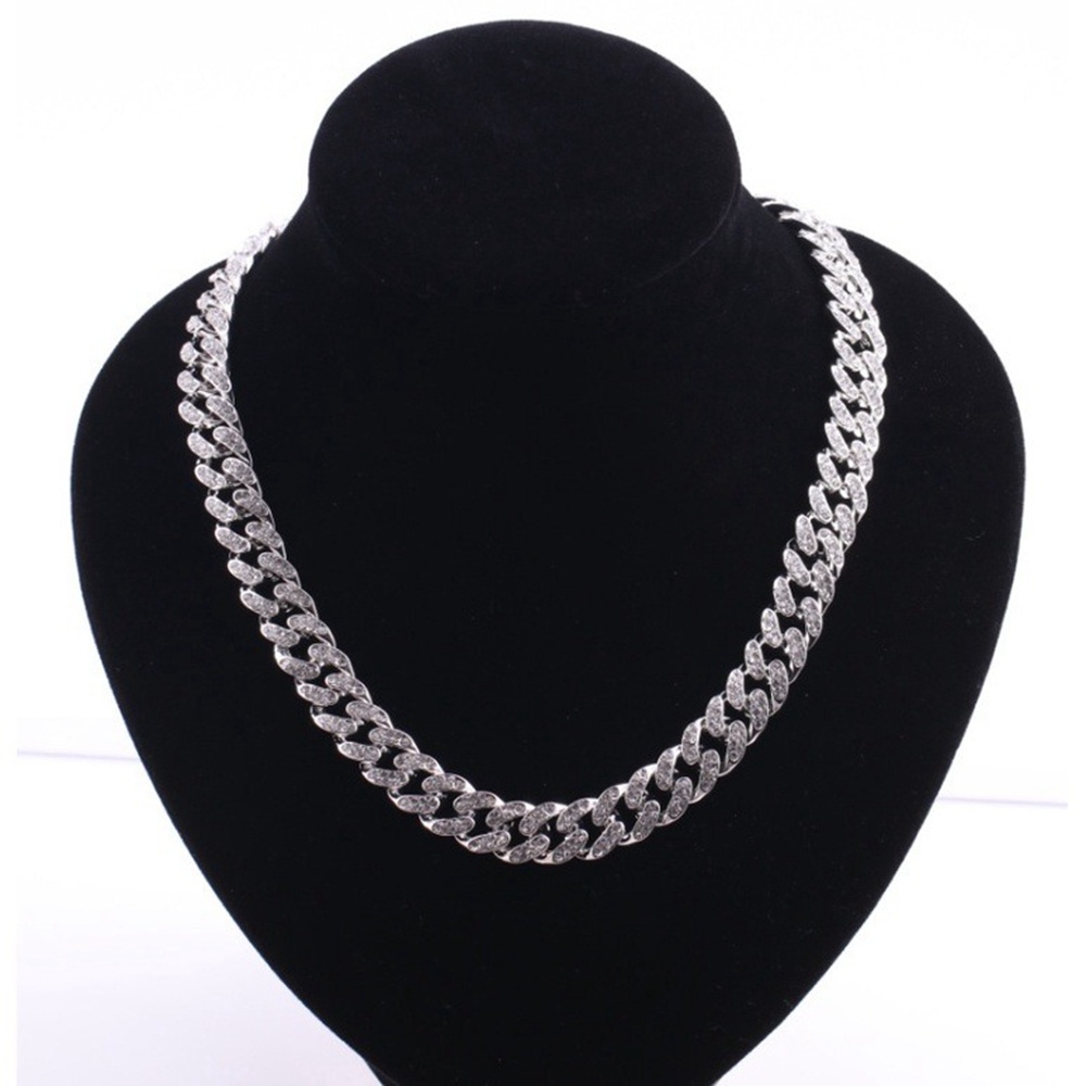 Vòng cổ Kim Loại Mặt Dẹt Phong Cách Hip Hop Thời Trang Cho Nam 16inch