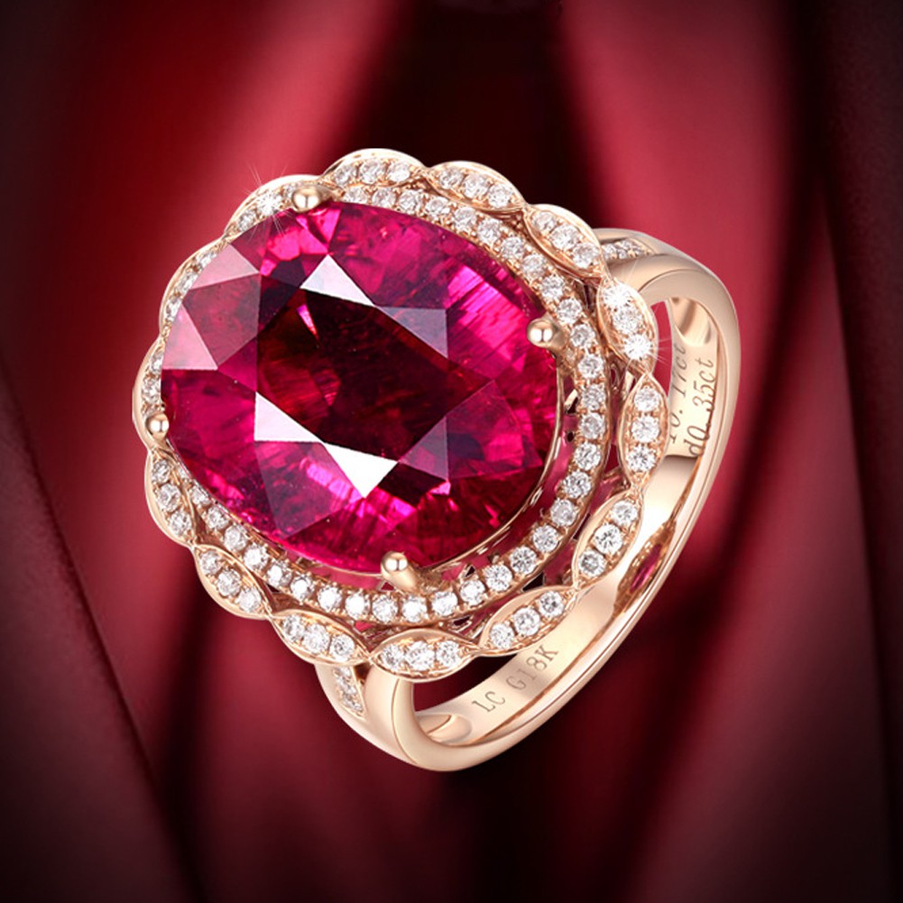 Nhẫn Đính Đá Ruby Nhân Tạo Sang Trọng Cho Nữ