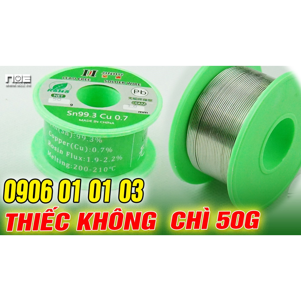 Thiếc hàn không chì dây 0.6,0.8mm- 50g, hàng  xịn