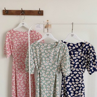 VÁY HOA LỤA HÀN VINTAGE HÀN QUỐC