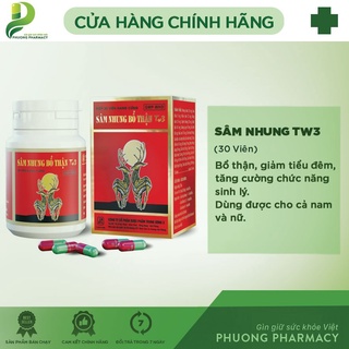 Sâm nhung bổ thận TW3 [ Lọ 30 viên ] - Giúp bổ thận, tráng dương.