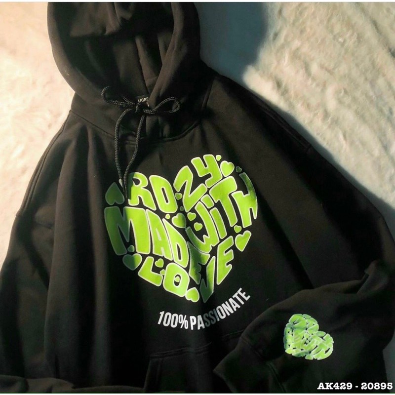 Áo Khoác Hoodie Nỉ Bông Form Rộng Unisex Couple Nam Nữ Sweater TIM XANH LÁ - AK3429 | BigBuy360 - bigbuy360.vn