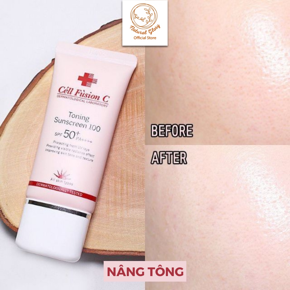 Kem chống nắng nâng tông Cell Fusion C Toning Sunscreen màu hồng 50ml làm đều màu da, dưỡng da, cấp ẩm SPF50+/PA++++