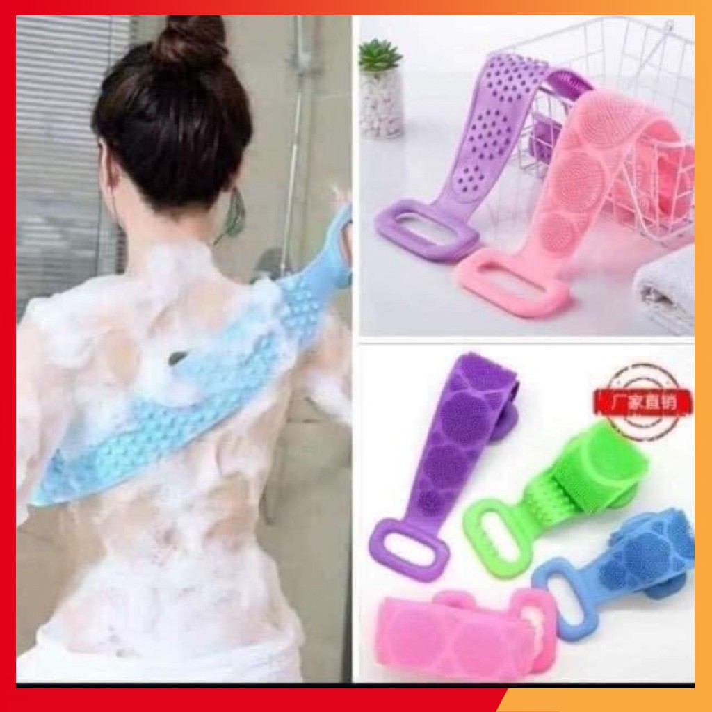 Đai cọ lưng, chà lưng silicon 2 mặt kỵ sạch mọi vết bẩn trên cơ thể siêu dai bền