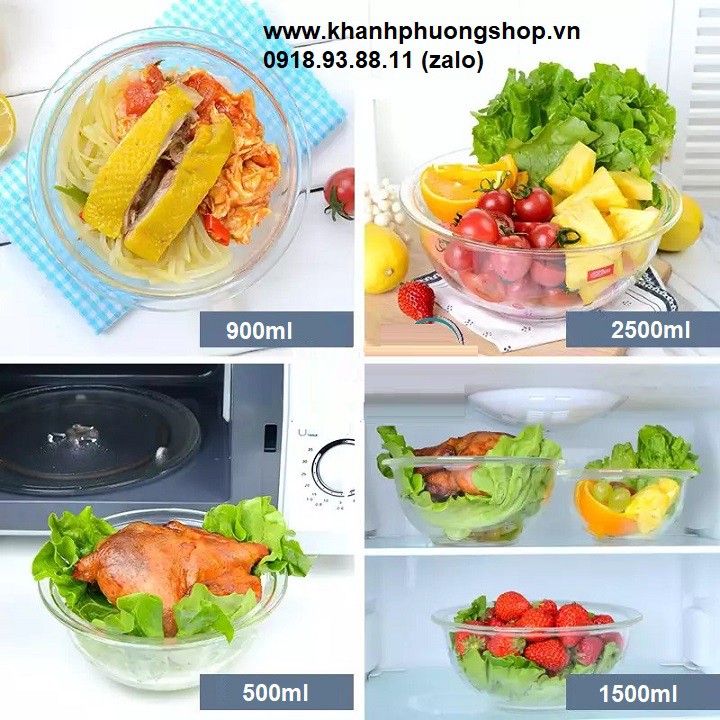 Tô trộn thủy tinh lock&lock - tô thủy tinh chịu nhiệt lock&lock