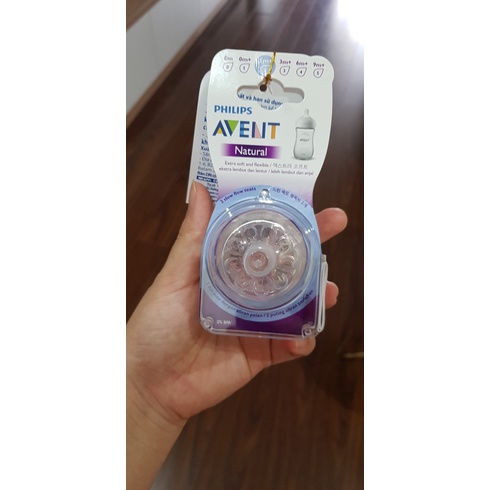 Núm ti silicone Philips Avent SCF652 - Núm vú thay bình cho trẻ từ 1 tháng tuổi