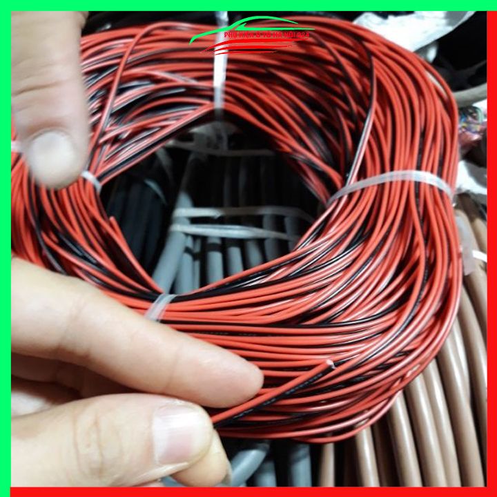 Cuộn 100 mét dây điện đôi đen đỏ đủ loại 18AWG đến 26AWG