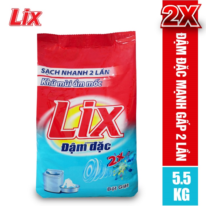 Bột giặt Lix Extra đậm đặc 5.5Kg (ED550)