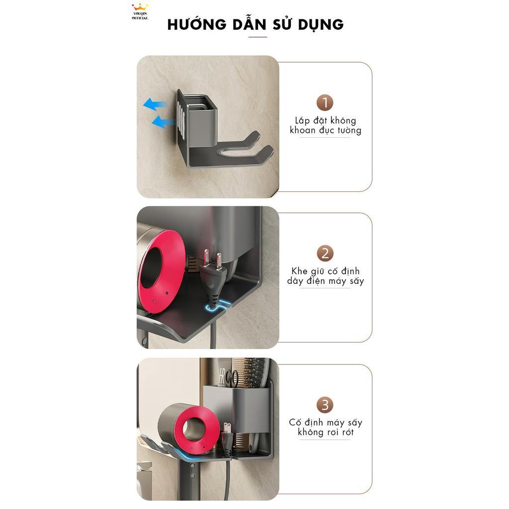 Kệ/Giá Treo Máy Sấy Tóc, Kệ Đựng Đồ Phòng Tắm Dán Tường - YouQin