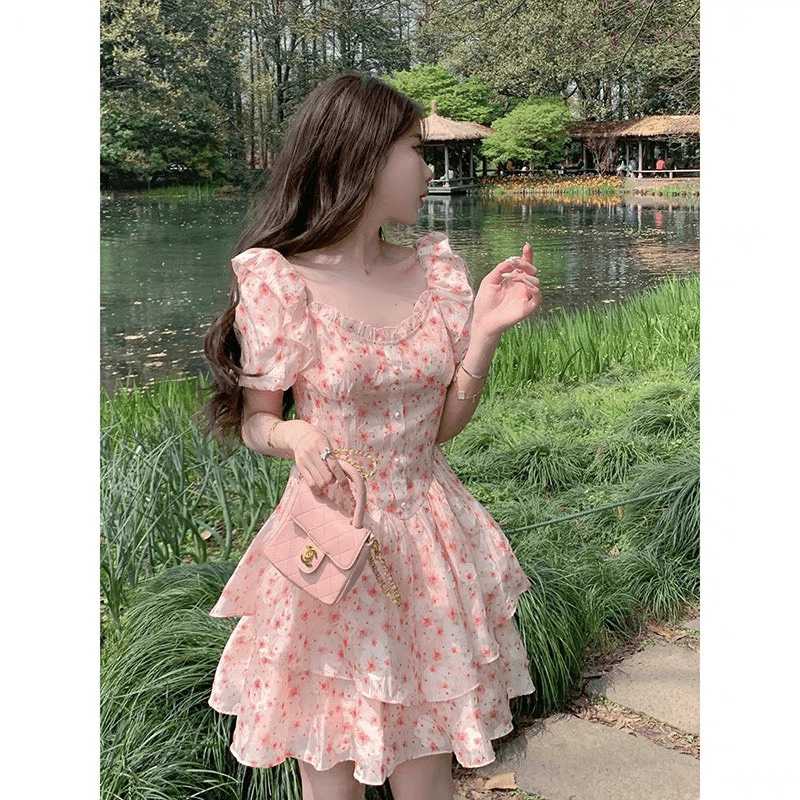 (Mẫu Mới) Hàng Quảng Châu Siêu HOT Đây-- Đầm Voan Kiếng Tơ Kiểu Dáng Tiểu Thư Siêu Dễ Thương UP h.h.p