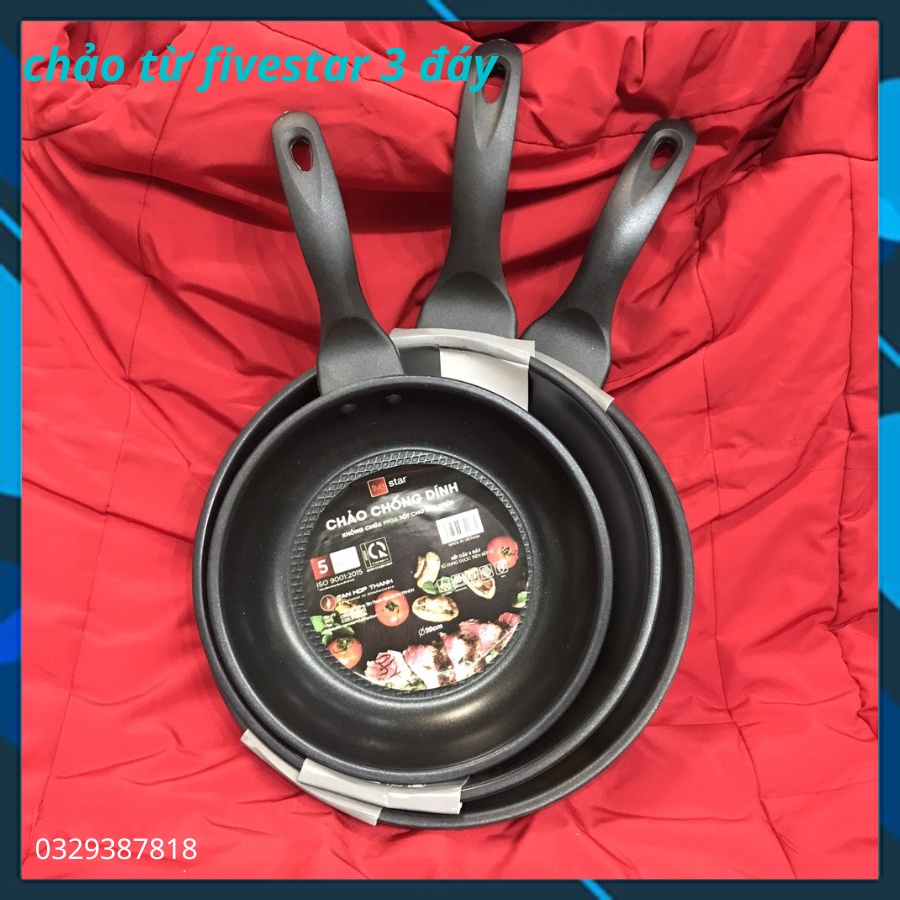 Hàng chính hãng Chảo Từ 3 đáy Fivestar Đủ Kích Thước,chảo inox chống dính đáy từ cao cấp