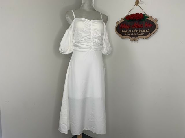 (VIDEO+HÌNH THẬT) Đầm 2 Dây Tay Phồng Nhẹ CHIK- CHIK DRESS Mẫu Mới ( TRẮNG ) | BigBuy360 - bigbuy360.vn