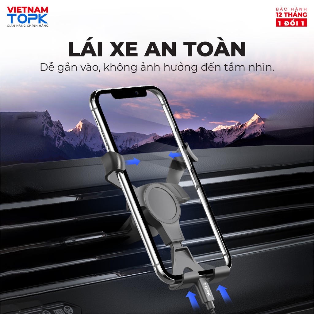 Giá Đỡ Điện Thoại TOPK D12 Từ Tính Tiện Lợi Cho Xe Hơi