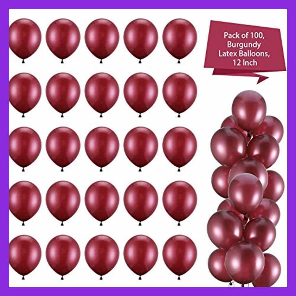 Bộ 100 bong bóng hũ màu đỏ rượu 12&quot;