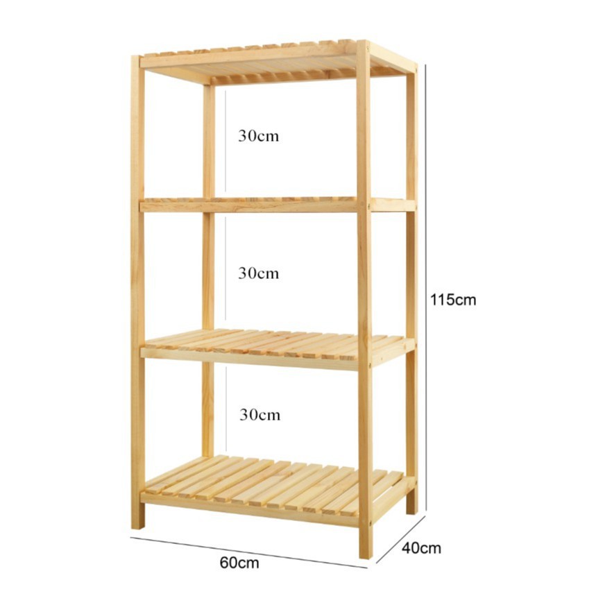 KỆ LÒ VI SÓNG 4 TẦNG  KỆ GỖ ĐA NĂNG GỖ THÔNG TỰ NHIÊN NHẬP KHẨU