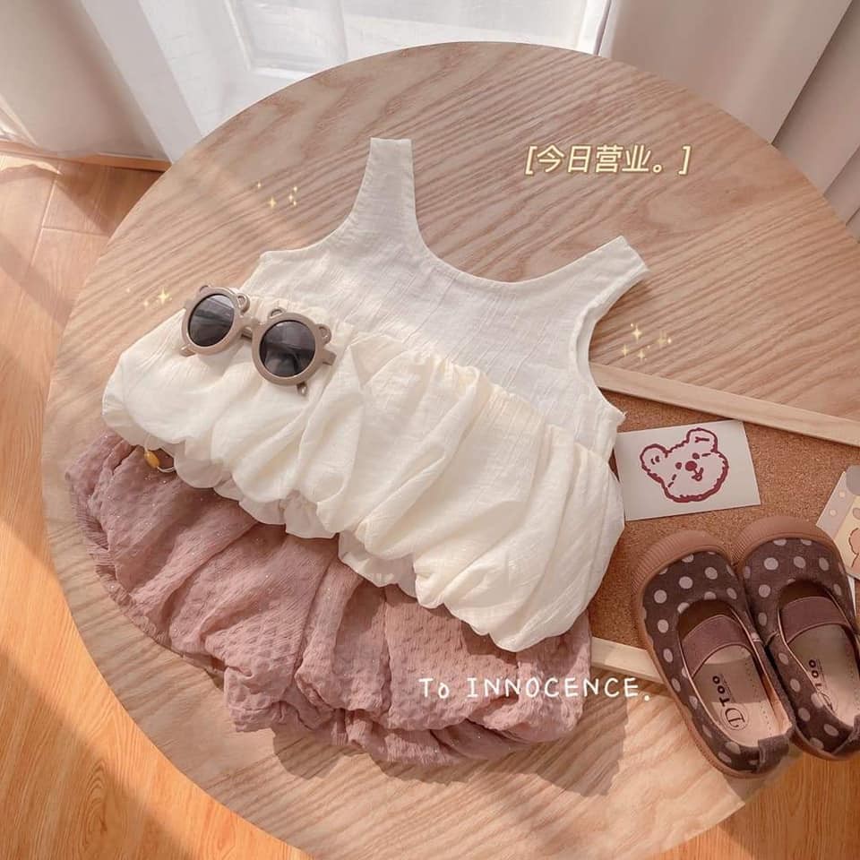 Sét bộ mùa hè cách điệu cho bé gái 8-22kg