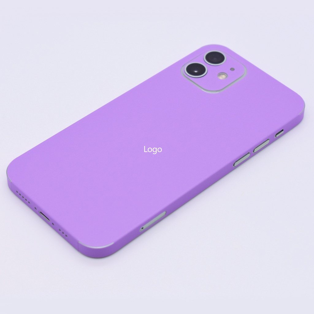 Miếng Dán Màu Tím Cho iPhone 6 6s X XR XS 7 8 Plus 11 12 13 14 Pro Max Mini SE