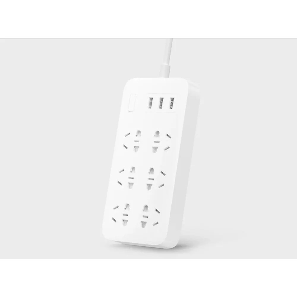 Xiaomi Mi Mijia Dải ổ cắm điện với 3 đầu cắm USB mở rộng hỗ trợ sạc nhanh công suất 2A và 6 đầu cắm tiêu chuẩn, chiều dà
