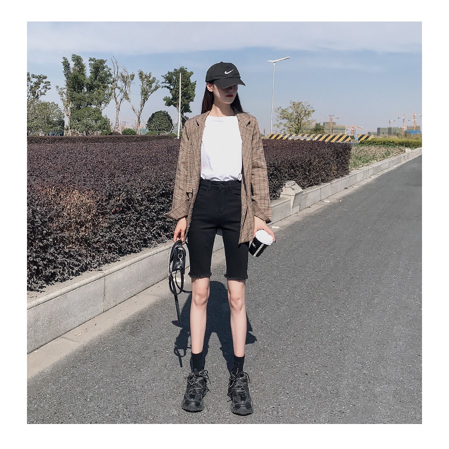 QUẦN JEAN NGỐ SKINNY GIÃN LỬNG NỮ MÀU ĐEN LAI TUA TRƠN CAO CẤP NITI ĐỦ SIZE S, M, L HÈ MÁT MẺ