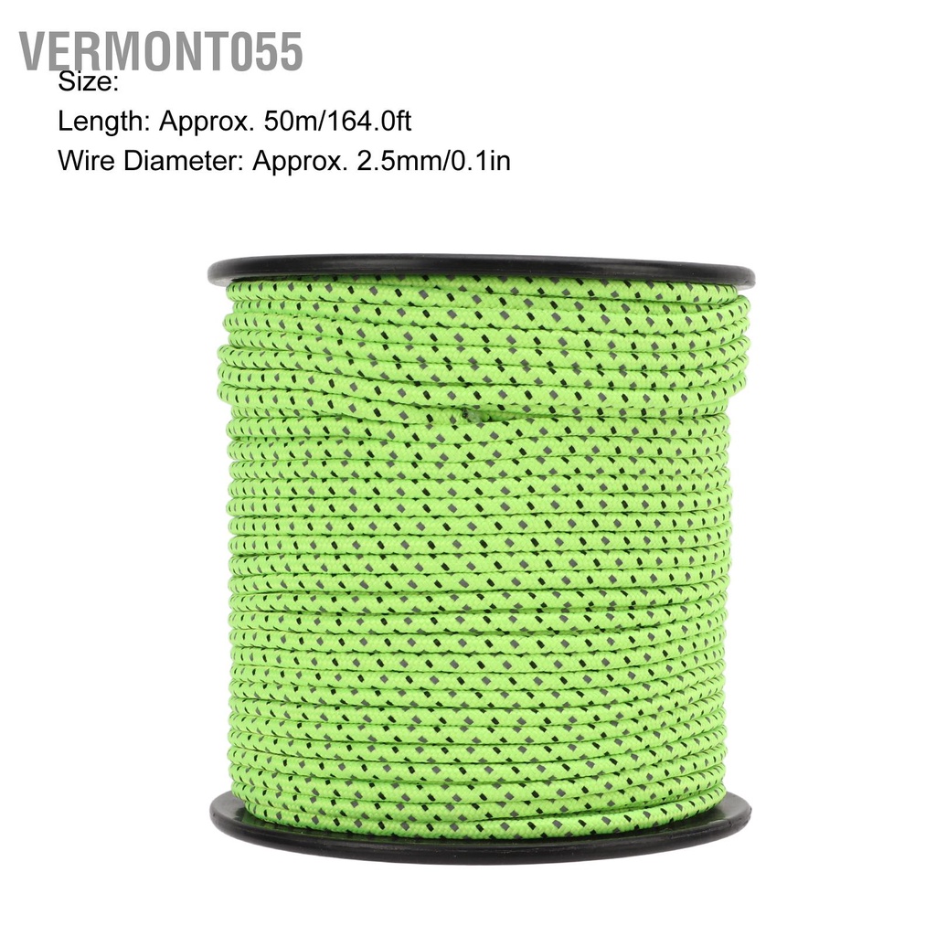 Có thể bán buôn Dây cắm trại Lều huỳnh quang phản cho ngoài trời đi bộ đường dài 50m / 164ft Vermont055 Hàng giao ngay