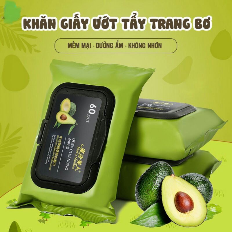 [XẢ KHO] 80 Miếng Khăn Uớt Tẩy Trang Tinh Dầu Bơ Sạch Sâu Tiện Dụng