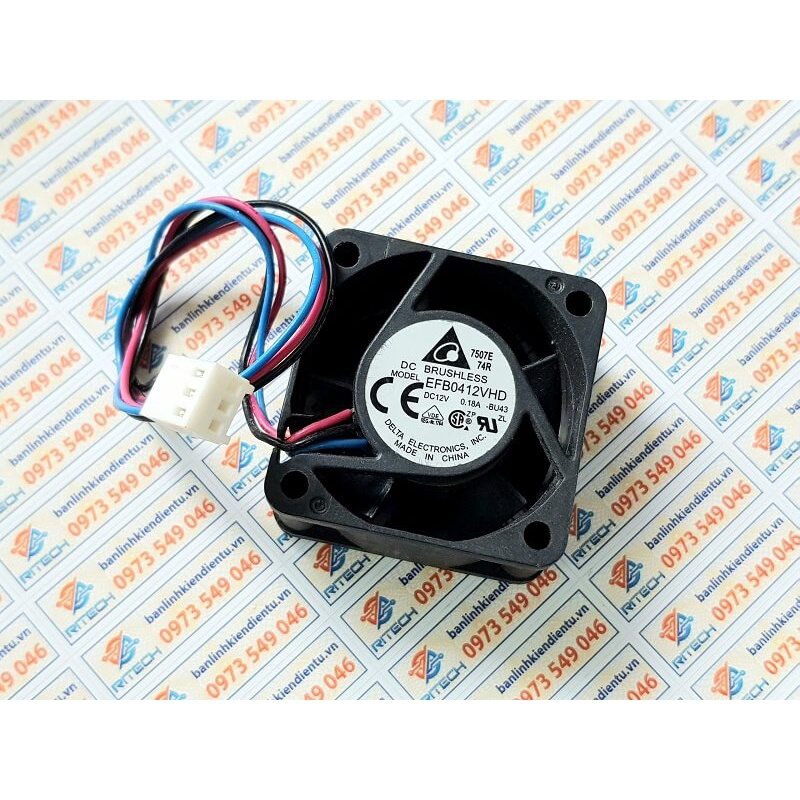 EFB0412VHD Quạt Delta 12V 0.18A kích thước 40x40x20mm
