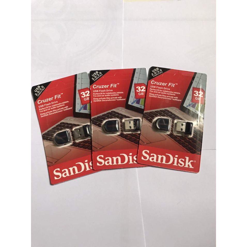 USB mini siêu nhỏ Sandisk Cruzer Fit 32GB usb 2.0 mini siêu nhỏ