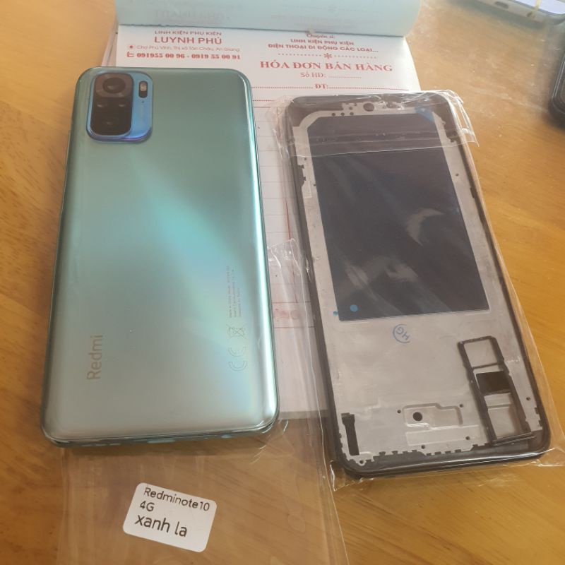 Vỏ redmi note 10 4g Redmi note 10s M2101K7AG có khay sim kính camera khung sườn
