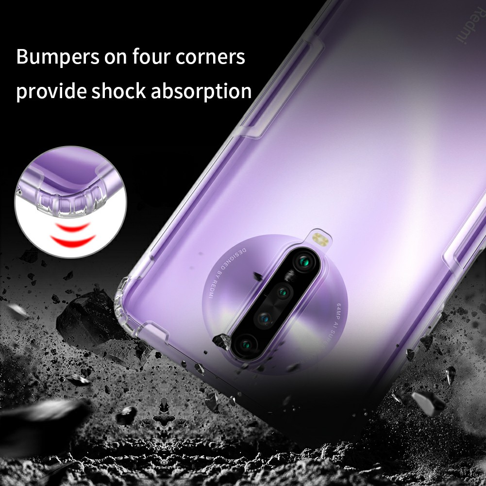 Ốp lưng Redmi K30 / K30 5G / K40 / K40 Pro / K50 / K60 dẻo trong chống sốc hệ mới lồi 4 góc bảo vệ camera