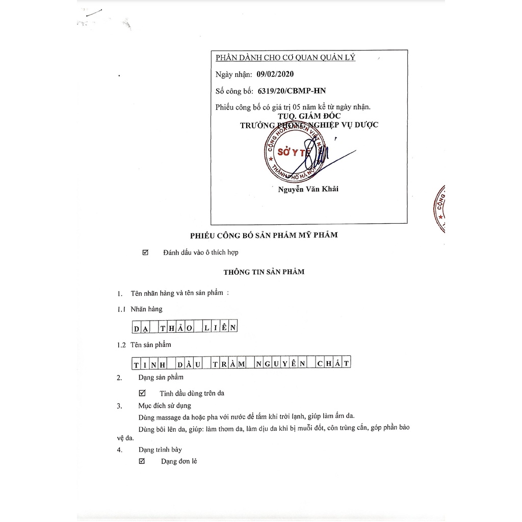 Tinh Dầu Tràm Dạ Thảo Liên 100% Thảo Dược Thiên Nhiên 20ml | 100% Natural Herbal Tea Tree Essential Oil 20ml