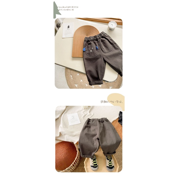 Quần Cotton Nguyên Chất Họa Tiết Hoạt Hình Dễ Thương Phong Cách Nhật Bản Cho Bé Trai