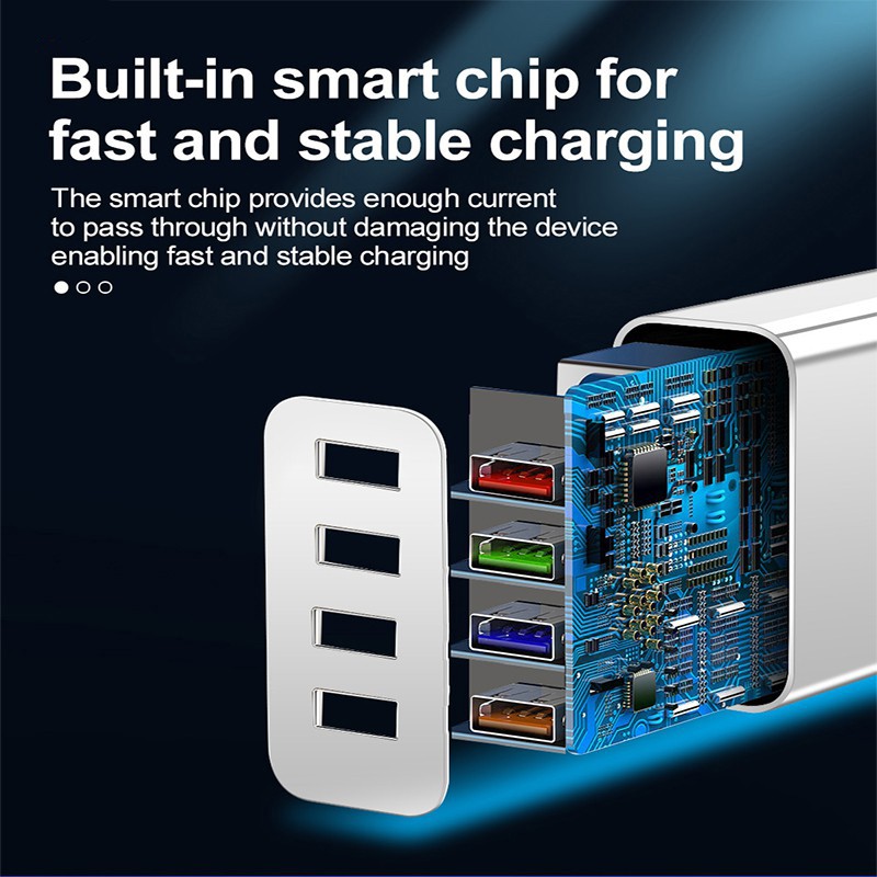Đầu sạc 4 cổng USB hỗ trợ sạc nhanh Qc 3.0 33w