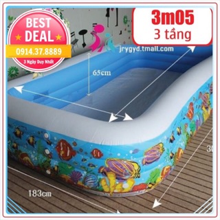 ( [ Nhập mã KAY3 giảm 20k đơn 350k] Bể Bơi Phao – Loại Siêu To – 3m05 loại 3 Tầng – 305x183x65cm