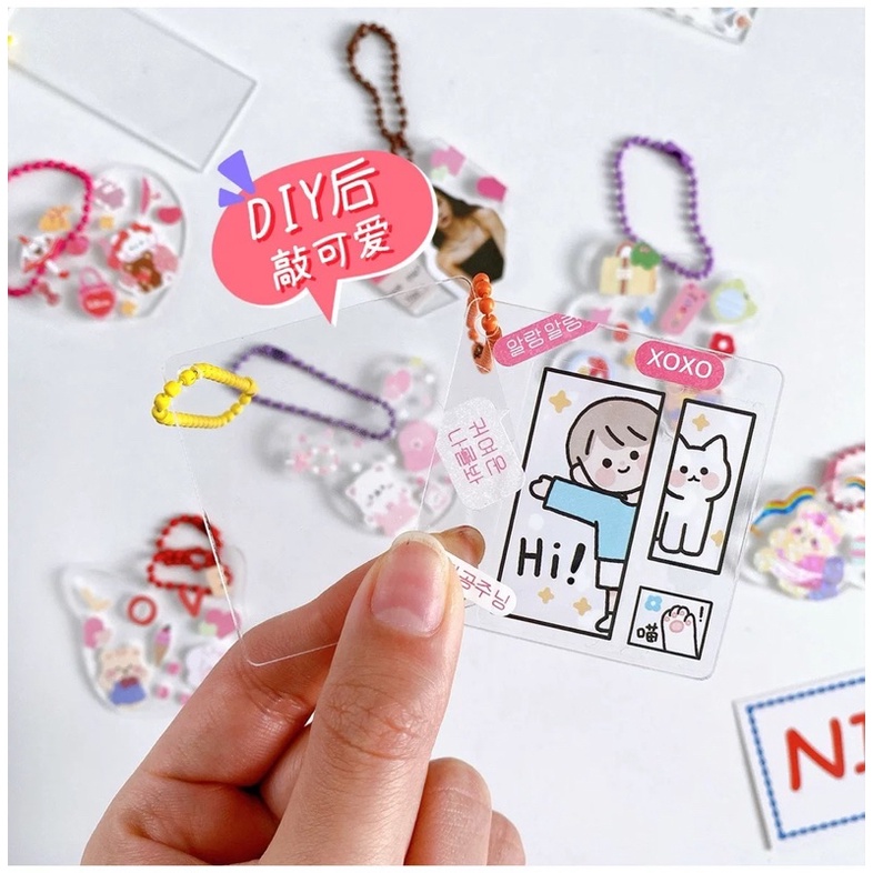 Bộ DIY 2 Móc Khoá Dễ Thương Tặng Kèm Sticker