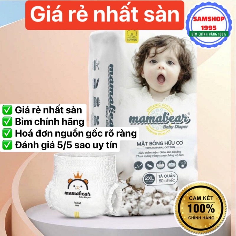 Bỉm Mama Bear M100 L100 Xl100 Xxl100 Xxxl100 ( Bao Bì mới)