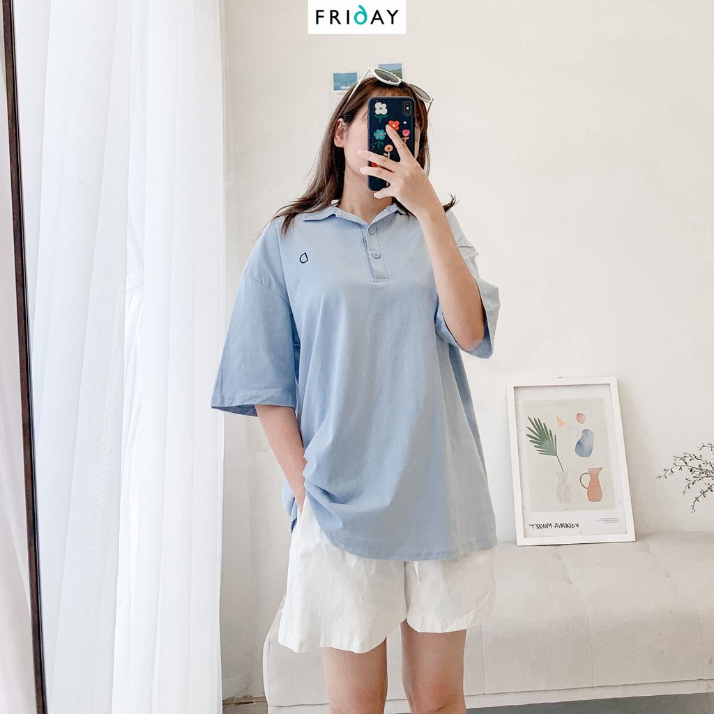 Áo phông polo thêu chữ D ngực Friday | BigBuy360 - bigbuy360.vn