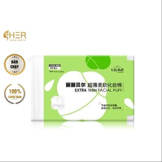 Bông tẩy trang Lily Bell Extra Thin- Xanh 240 miếng / 1723