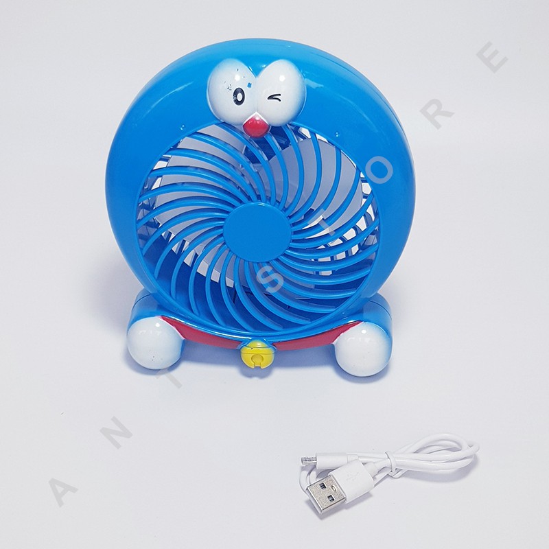 QUẠT DORAEMON CẦM TAY - 8766 ( MÀU XANH )