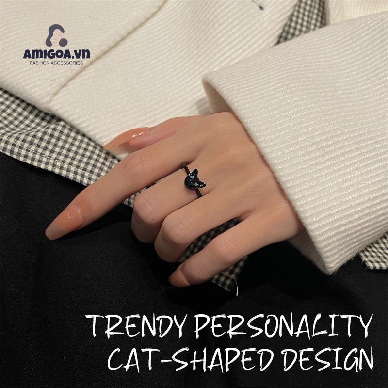 ✨✨Nhẫn Hình Mèo Đen Phong Cách Hàn Quốc Dành Cho Nữ