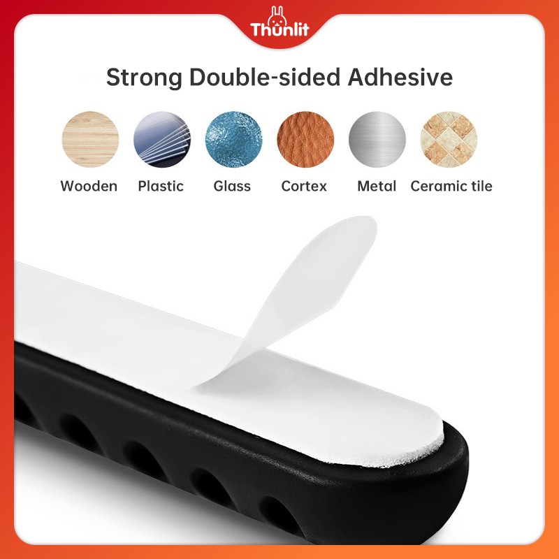 Giá đỡ dây cáp Thunlit cố định dây sạc/tai nghe/điện thoại có băng keo 2 mặt dán bàn tiện dụng