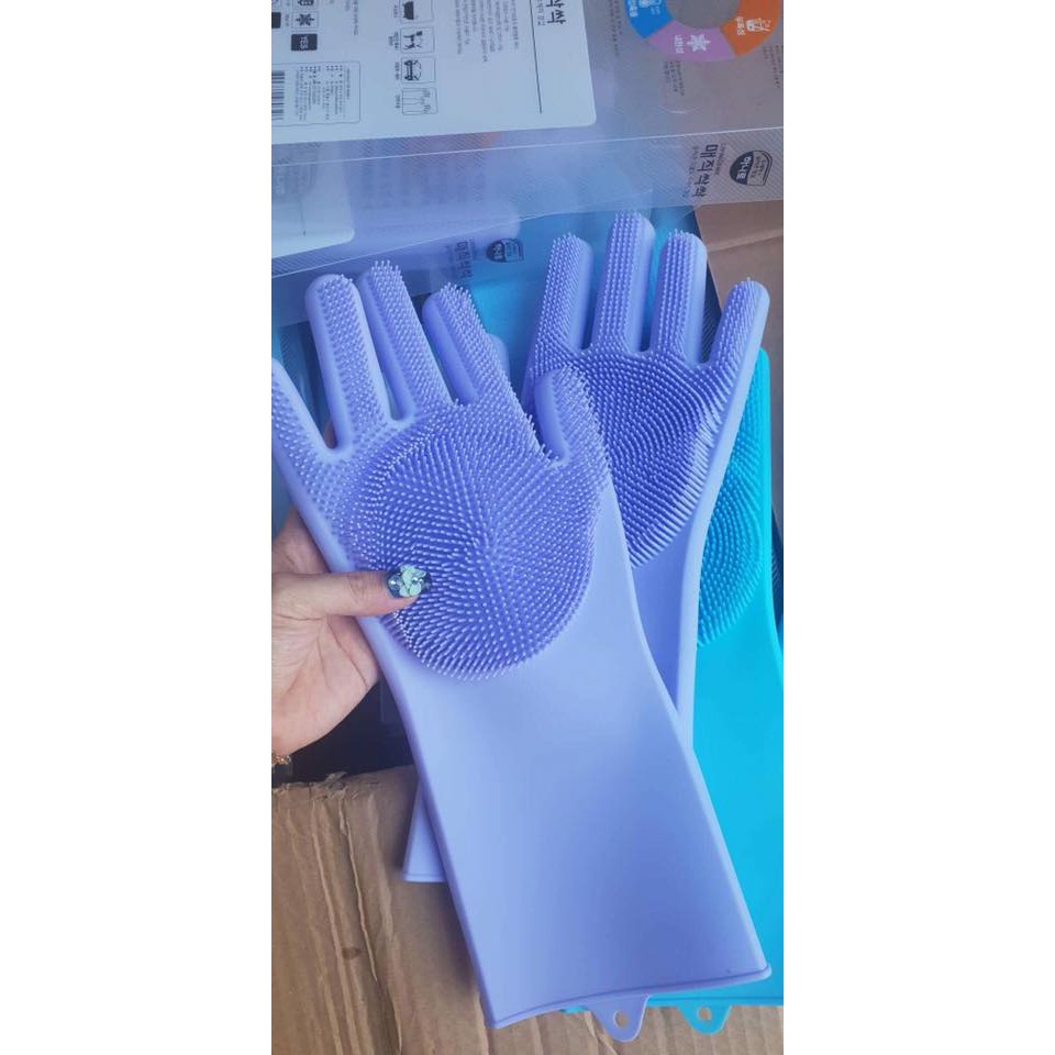 1 cặp Găng tay silicon đa năng cọ chùi rửa bát chịu nhiệt