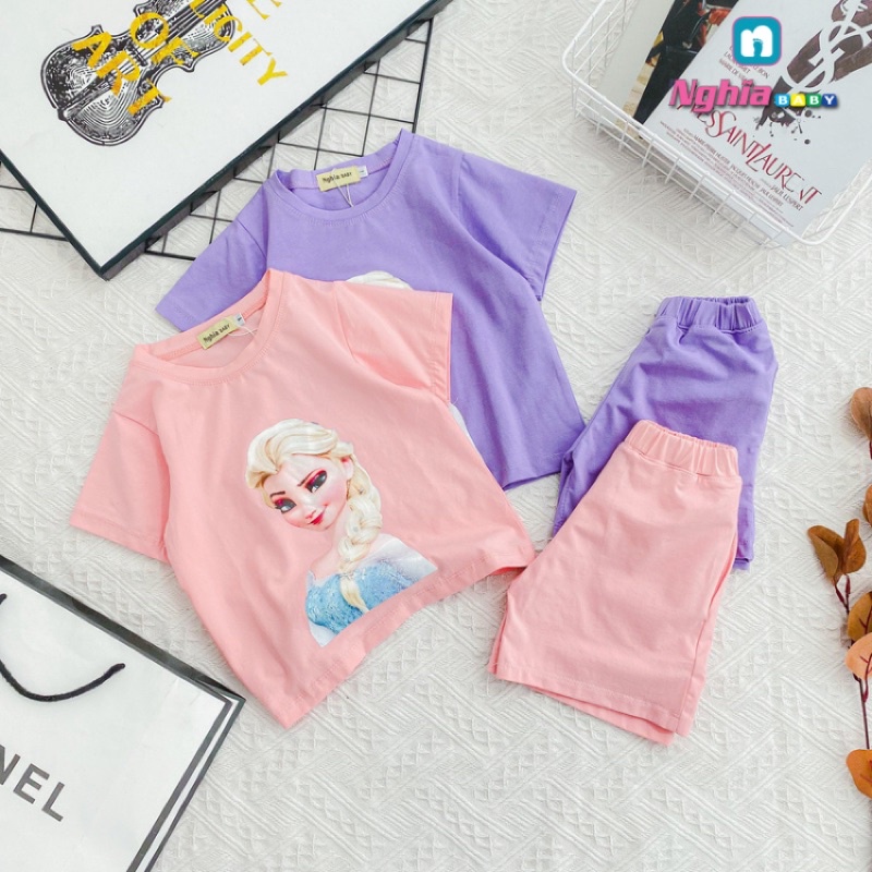 Đồ bộ ngắn tay thun cotton NGHĨA BABY U1 dành cho bé gái !