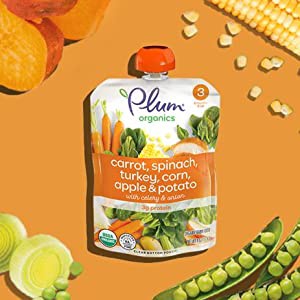 (Nhập US) Trái cây nghiền dạng túi PLUM ORGANIC 113g (Date từ T12/2021 trở đi)