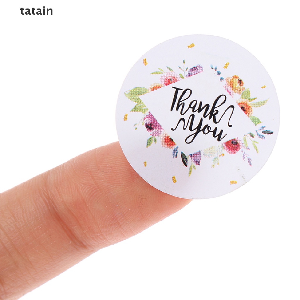 [TAT] 500pcs/roll round floral thank you stickers for package seal labels CVX