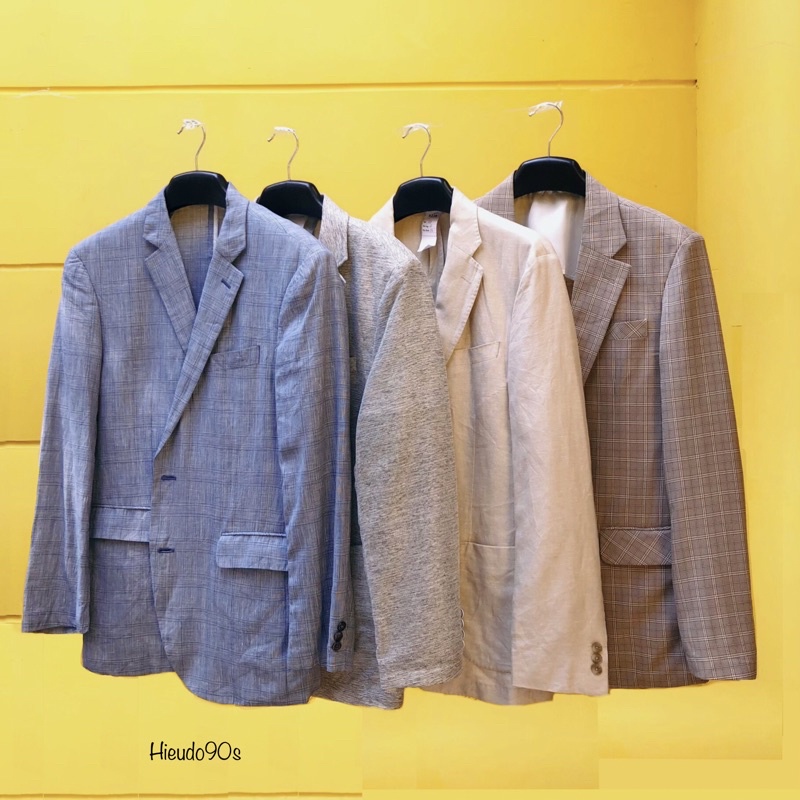 Blazer nam 1 lớp mỏng nhẹ, không cấu trúc, khoác ngoài cho dân công sở dùng trong mùa hè