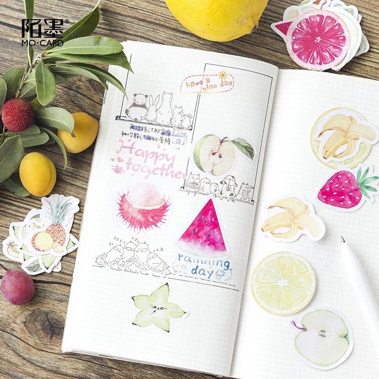 Bộ 45 miếng dán nhỏ trang trí hình trái cây