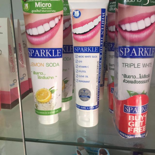 Kem đánh răng Sparkle Lemon soda, sparkle triple white
