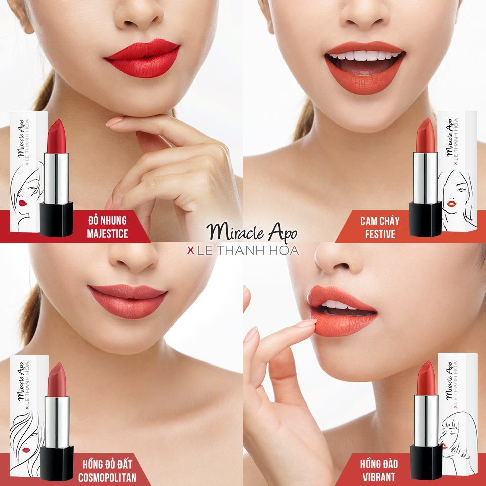 Son lì Miracle Apo Lipstick Matte x Lê Thanh Hòa 4g