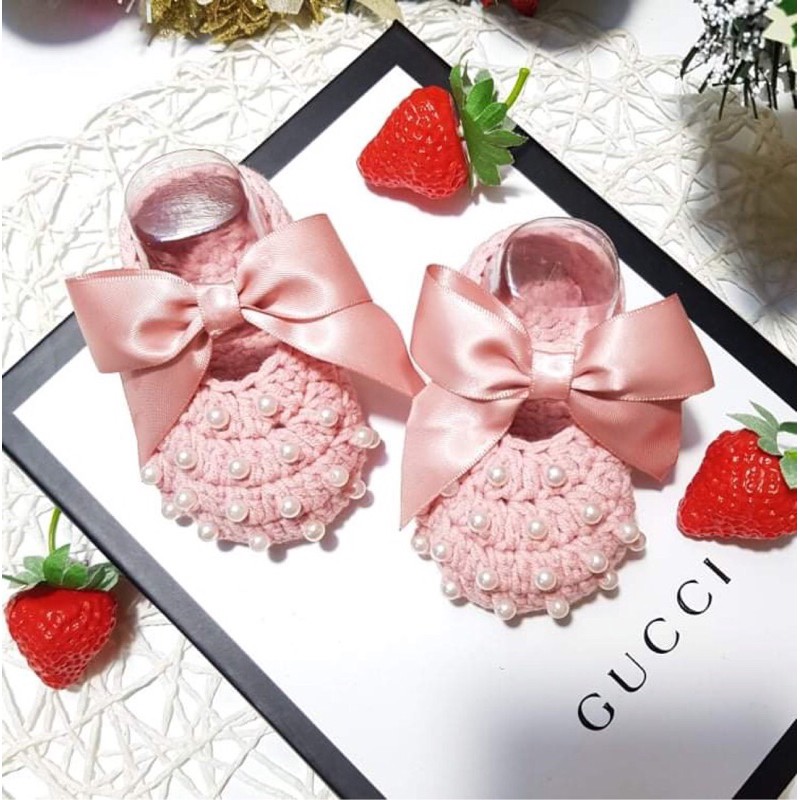 giày nơ đính ngọc cho bé